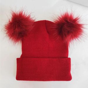 Ball Caps Soft Winter Women's Cap Warm Cable Knit Cute With Ears Hat Detachable Hats Baseball Ear Tooth