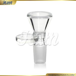 14mm 18mm Male Glass Bowl Clear Dry Herb Slide Bong Bowl Piece Replacement for Smoking Water Pipe Dab Oil Rig with Wafer Handle