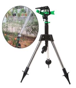 Stainless Steel Tripod Garden Lawn Watering Sprinkler Irrigation System 360 Degree Rotating for Agricultural Plant Flower7016643