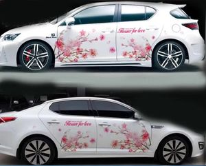 Stickers A Set auto motor pink cherry blossom power vehicle truck Car Truck Decal Vinyl WRC Totem Graphics Side Decal Body Sticker