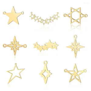 Charms 5pcs/Lot Star of David DIY Earring Wholesale 316 Złącza meteorowe ze stali nierdzewnej Charm Gwiezor Jewelry wisiorek biżuterii