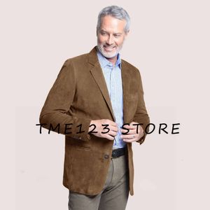 Sude Coat Spring and Autumn Single-breasted V-neck Business Casual Outdoor Camping Men's Winter