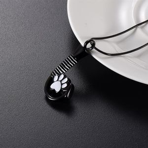 LkJ9926 Haustier-Einäscherungs-Halskette in Pfotenhakenform, zum Halten der Asche eines geliebten Hundes, einer Katze, Andenken, Edelstahlschmuck mit Trichter262j