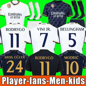 Fans Speler BELLINGHAM VINI JR voetbalshirts 23 24 TCHOUAMENI CAMAVINGA ALABA MODRIC RODRYGO 2023 2024 REAL MADRIDS Heren dames / kinderen tenue uniformen voetbalshirt