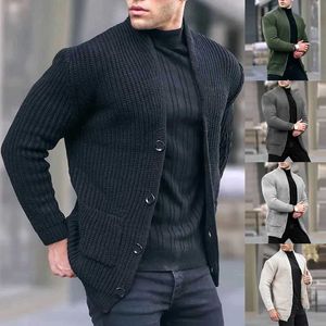 Men's Sweaters Men Casual Knitting Cardigan Autumn Winter Sweater Coats Solid Long Sleeve Male Jacket Daily Style Pocket Streetwear Tracksuits J231227