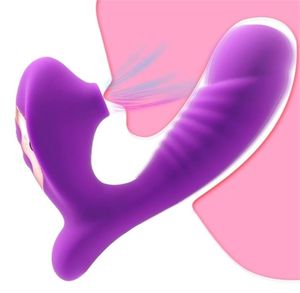 Clitoral Sucking G Spot Dildo Vibrator com 10 modos poderosos clitudem otário recarregável Brinquedos sexuais de estimulador para mulheres 21107792459