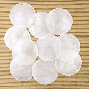 Charms 50PCS 50mm Natural Translucent Coin Shell Pendants Wind Bell Chimes DIY Select