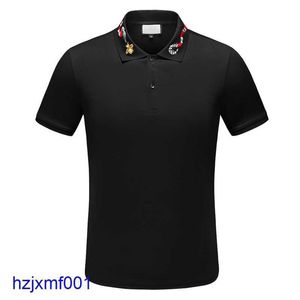 Ki3y Erkek Tişörtleri 2020 Tasarımcı Stripe Polo Gömlek Tişörtleri Yılan Polos Bee Çiçek Erkek Yüksek Sokak Moda At Lüks T-Shirt