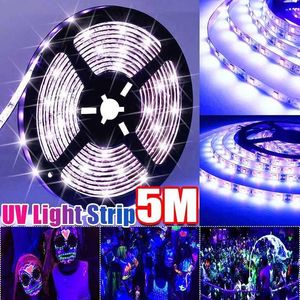 Strings Strings Ultraviolet 395405nm Led Strip Black Light 3528 SMD 60Led/M 7.2W/M Waterproof Tape Lamp For DJ Fluorescence PartyLED Stri