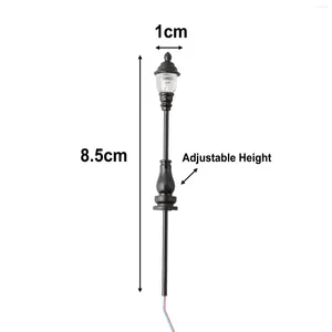 Decorações de jardim 10pcs modelo de mesa de areia arquitetônica lâmpada de parede trem ferroviário oo/ho postes de escala led luz de rua tipo g