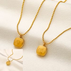 3Style Never Fading Gold Plated Luxury Brand Designer Pendants Necklaces Stainless Steel Letter Choker Pendant Necklace Beads Chain Jewelry Accessories Gifts