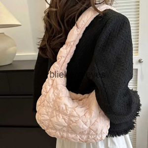 Shoulder Bags Women Puffy Tote Handbag Fashion Quilted Bubble Nylon Padding Versatile Underarm Bag Cloud Pleatd Small Armpitblieberryeyes