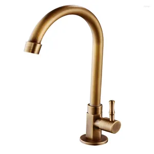 Bathroom Sink Faucets Copper Antiqued Bronze Kitchen Single Cold Washbasin Rotary European Style Basin Faucet