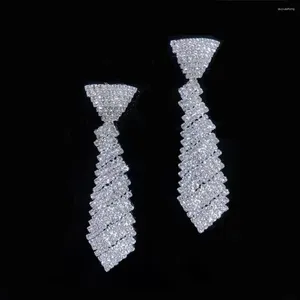 Dangle Earrings Luxury Personalized Rhinestone Bow Tie Women's Jewelry Fashion Shiny Crystal Pendant Accessor