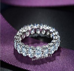 Vecalon Prong Set Women Jewelry 925 Sterling Silver Ring 2 karat simulerade diamant cz engagemang bröllop band ringar för kvinnor6601529