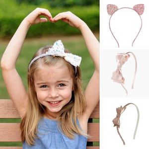 Hårtillbehör prinsessa flickor 1/2 st/set hårband glittery bågar öron pannband huvud båge söta barn ornament barn
