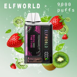 Elfworld trans 9000 buffs 10 sabores 750mAh 0%2%5%15 ml Preenchido Personalidade de caixa de cristal visível Ultra Smoot