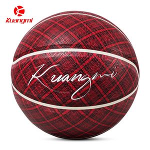 Kuangmi Oficjalny rozmiar 7 Basketball Wysokiej jakości Pro Streetball 7th Ball Anti-Slip PU Skórzany Trening Ball 231227