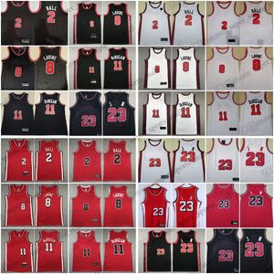 2023-24 Nya stadsbaskettröjor 2 Lonzo 8 Zach 11 Demar Ball Lavine Derozan Stitched White Red Jersey Men S-XXXL