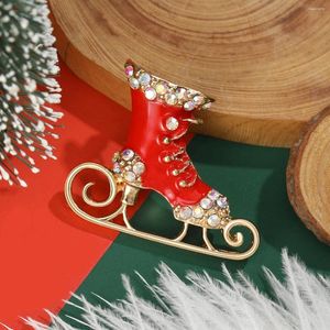 Brooches Women's Brooch Christmas Rhinestone Pins Red Boots Lapel Year Gift Party Office Accessories Clothing