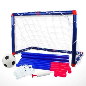 Tragbares abnehmbares Mini -Fußball -Tor Net für Kinder im Freien Spielzeug mit Ball und Inflator inklusive 231227