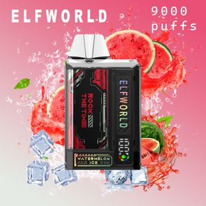 Elfworld Trans 9000 Puffs 10 вкуса 750 мАч 0%2%5%15 мл предварительно заполненная видимая кристаллическая коробка Настройка воздушного потока видимо