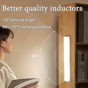 12Ft Motion Sensor Light, Indoor USB Rechargeable Wireless Stick-on Night Light Bar For Kitchen, Wardrobe, Garage, Stairs, Bedroom, Christmas, Thanksgiving Day decor.