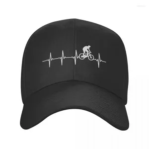 Bollmössor MTB Mountain Cykling Heartbeat Baseball Cap för män Kvinnor Justerbara Vuxna presentcyklister Dad Hat Summer