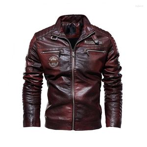 Herrjackor Autumn Winter High Quality Fashion Pu Leather Jacket Motorcykel Casual Men Black Warm Windbreaker Ropa de Hombre