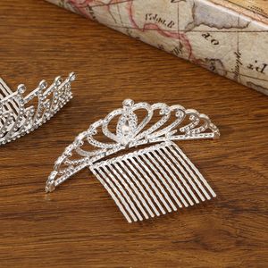 Beautiful Rhinestone Headpieces Crystal Hair Comb for Women Girls Wedding Party Gift Silver Decorative Head Tiara Accessories