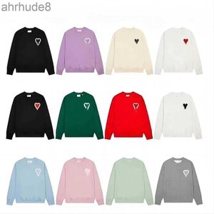 Hoodie designers masculino e feminino Amis Paris com capuz Highs suéter de qualidade bordou vermelho amor 2023sss primavera redondo jumper jumper casal moletons fais 8w26