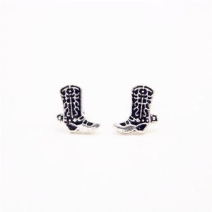 Trendy Boots Stud Earrings Antique Silver Plated Imitation Shoe Type Design Environmental Protection Material Suitable for Men And280J