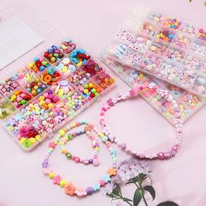 Acrylic Beads Bracelets Jewelry Making Aesthetic Charm Necklace Making Kit Beads Assortments Colorful Set Gift for Teen Girls 231227