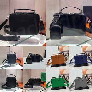 Brique Saffiano lederen tas Designer Dames Ritssluiting Camera Tote Canvas Luxe Crossbody Dames Nylon Schoudertassen Portemonnee