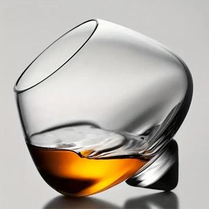 250 ml Whisky Glasses Belly Beer Rotating Glass Red Wine Spinning Whisky Rolling Liquor Brandy Shaking Cup Home Rock Bar Decor 231226