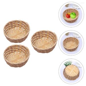 Set di stoviglie Vaso portaoggetti in cestino intrecciato da 3 pezzi per contenitori per il pane e la frutta, portaoggetti, portaoggetti, portaoggetti