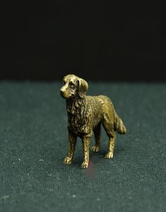 アンティークの純粋な真鍮像銅彫刻装飾宗教犬のステータス犬の置物ヴィンテージチャインズドガニマル彫刻4598042