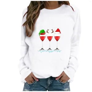 Frauen Hoodies Frauen Pullover Nachahmung Baumwolle Mode Weihnachten Druck Muster Langarm T-shirt Mit Kapuze Sweatshirt Frau Sudaderas