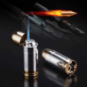 Creative Flashlight Lighter Metal Bullet Shaped Butane Windproof Lighters Men's Cigarette Cigar Carry Beer Bottle Opener Gadget