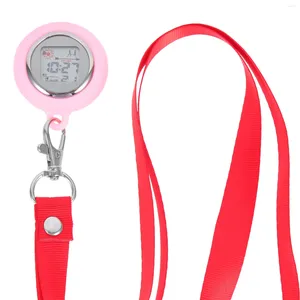 Orologi da tasca Orologio elettronico Collana con medaglione da donna per studenti in gel di silice