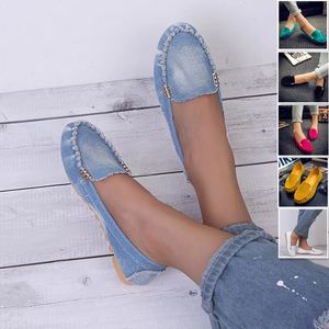 Scarpe piatte casuali da donna Spring e Autunno Loafer's Fashion non slip morbido Roundtoe Denim 231227