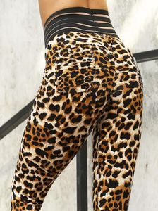 Modne kobiety Lady Leopard Leggingi Push Up High talia Sport Spodnie Fitness trening chude długie spodnie Kobietowe ołówki 9310713