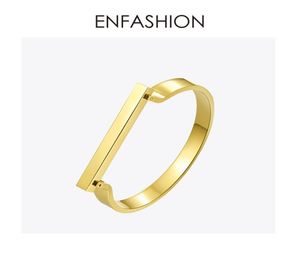 Enfashion personalisierte kundenspezifische Gravavenname flache Stange Manschette Armband Goldfarbe Armbänder für Frauen Armbänder Armreifen J1907194945854