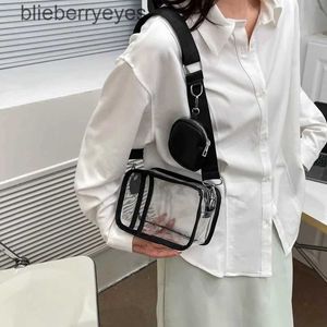 Axelväskor kvinnliga crossbody väska stadion godkänd transparent pvc klar telefon mode vattentät mini fyrkantig handväska kvinnor shouderblieberryeyes