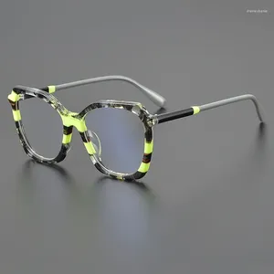 Solglasögon ramar nisch handgjorda glas ramar mäns och kvinnor designer lapptäcke färg stor mode fyrkantig optisk recept glas