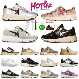 2024 Golden New Fashion Designer Casual Shoes Running Sole Stars Sneakers Women Men Beige do Suede Leather Horse Hair Loafers Goodes old dirty Trainers Big Size 46