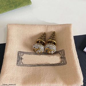 Stud Stud Lusso vintage colore Designer di borchie con diamanti per donna Orecchini a cerchio Orecchini con alfabeto a bottone Set di gioielli per San Valentino