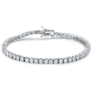 Kvalitet 4A Hela 3mm 4mm CZ -tennisarmband i riktigt solid 925 Sterling Silver klassiska smycken 2st Lot284D