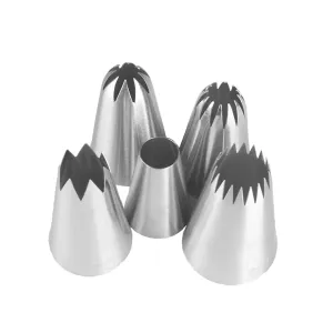 5Pcs diy letter molds mold fondant star Large Cake Cream Decoration Tips Set Pastry Tools Stainless Steel Piping Icing Nozzle Cupcake Head Dessert Decorators