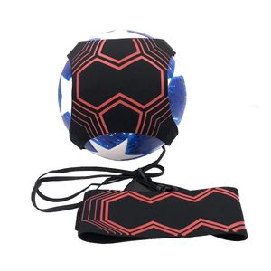 Balones Entrenador de fútbol Fútbol Kick Throw Solo Práctica Ayuda de entrenamiento Habilidades de control Cinturón ajustable para niños Adultos de primera calidad